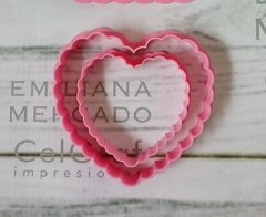 Set 2 cortantes corazones rizados