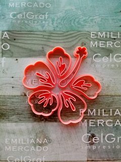 set 6 cortantes flor hibiscus puzzle