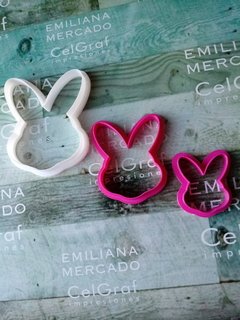 Set 3 cortantes cabeza Conejos
