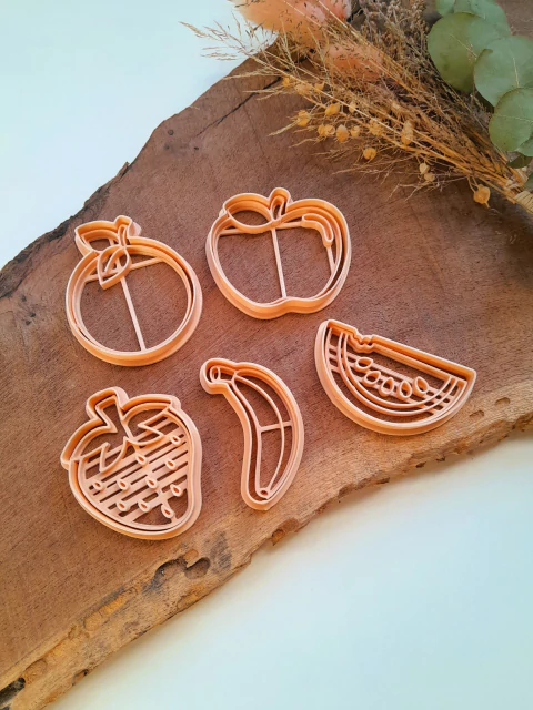 Set 5 cortantes frutas con sello