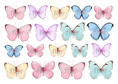 Lámina Comestible Mariposas Colores Pasteles