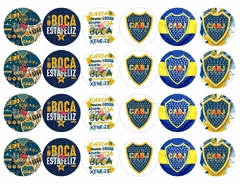 24 TOPPERS OREO LAMINA COMESTIBLE BOCA JUNIORS