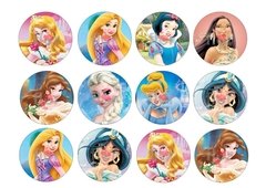 12 Topper Princesas Lámina comestible
