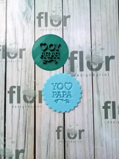 Sello Yo amo Papá con corazón