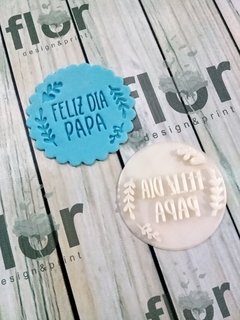 Sello Feliz día Papá con laureles
