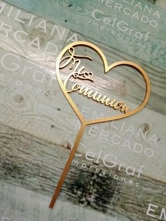 Topper Mí Comunión corazón