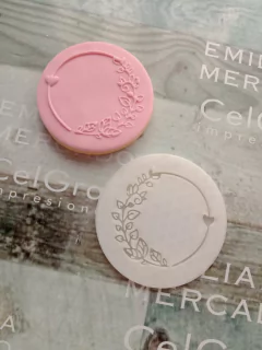 Sello Corona hojas corazón