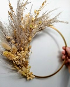 Topper Aro Dorado con flores secas - comprar online