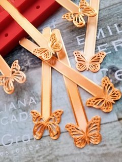 12 Sticks Dorados Mariposas Caladas - comprar online