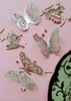 5 Toppers Mariposas Plateadas