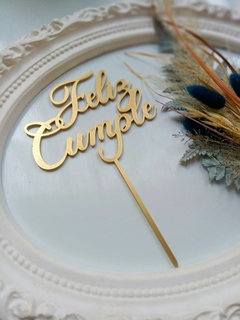 Topper Feliz cumple cursiva