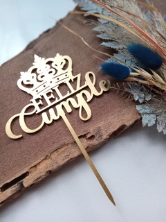 Topper Feliz Cumple corona - comprar online