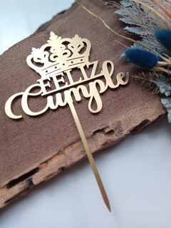 Topper Feliz Cumple corona