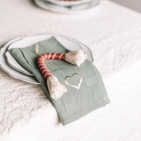 Servilletas Corazón Verde Set x 2