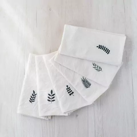 Servilletas Hojas - Set x 6 Crudo