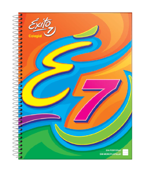 CUADERNO CON ESPIRAL NRO 7 60 HOJAS RAYADO NRO 7 EXITO TAPA CARTON DURA SIN MICRO SIN PERF