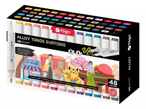 MARCADOR FILGO DOBLE PUNTA ALLOY ARTISTICO - SET CAJA X 48 UNIDADES