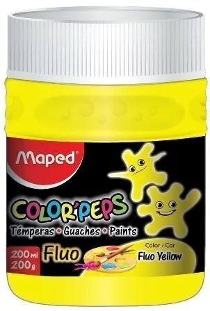 TEMPERA MAPED COLOR PEPS METAL COLOR AMARILLO FLUO X 200ML