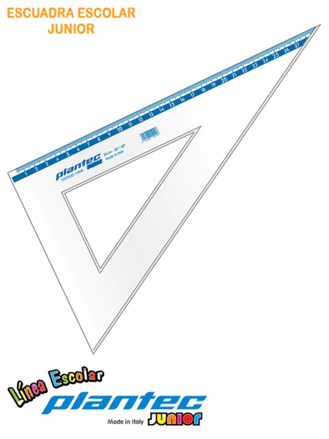 ESCUADRA PLANTEC ESCOLAR JUNIOR - 20 CM X 60 GRADOS