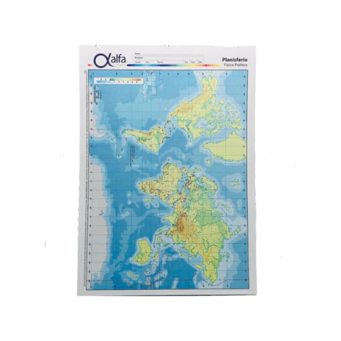 MAPA PLANISFERIO FISICO-POLITICO NRO 3 X UNIDAD
