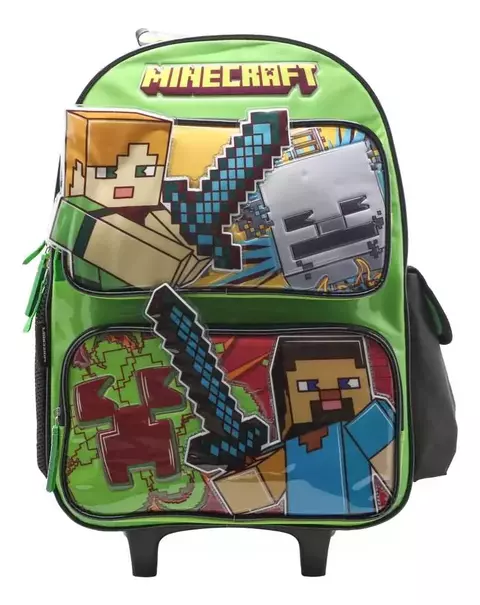 MOCHILA C/CARRO 18 PULGADAS CRESKO - MINECRAFT MI217
