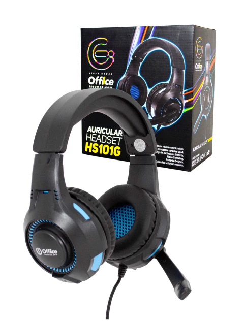 AURICULAR VINCHA GAMER OFFICE OFF-HS101G 1 PLUG 3.5 PS4 Y CONSOLAS