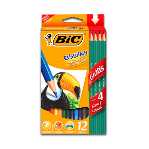 LAPICES COLORES BIC EVOLUTION X 12 LARGOS