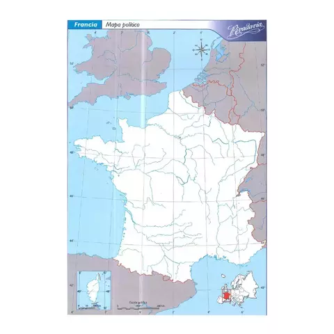 MAPA FRANCIA POLITICO NRO 3 X UNIDAD