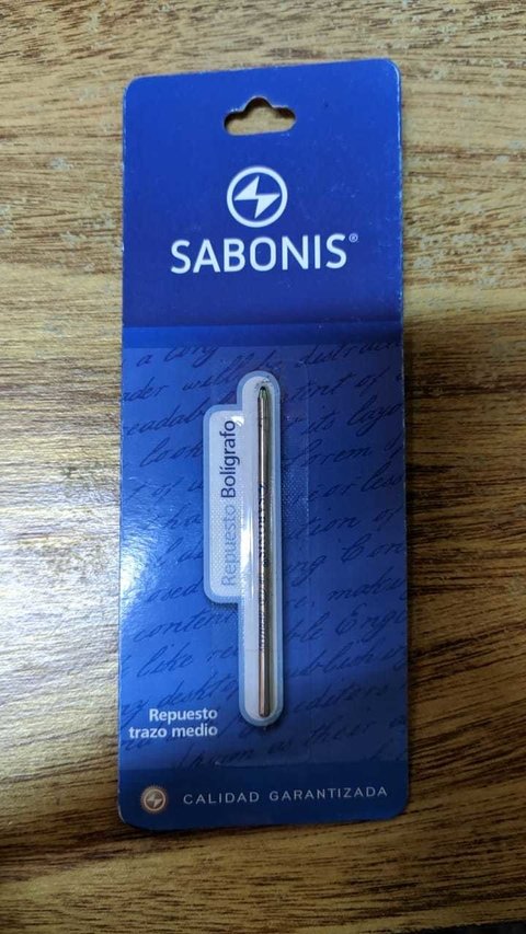 REPUESTO BOLIGRAFO RETRACTIL CORTO MEDIO GIRO SABONIS TRAZO MEDIO AZUL / NEGRO