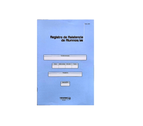 REGISTRO DE ASISTENCIA DE ALUMNOS VERONESI FORM. 844 AZUL COD 500