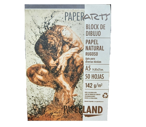 BLOCK DE DIBUJO A5 NATURAL RUGOSO 142GR 50 HOJAS EMBLOCADO PAPERLAND - 241504