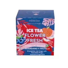 ICE TEA FLOWER FRESH HIBISCUS, MANZANA, ARANDANO Y FRUTILLA HEREDIA