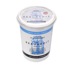 Yogur Beaudroit 400G Entero Natural Sin Azúcar