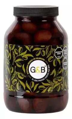 Aceitunas Negras con carozo G&B Neto 800g Esc. 500g