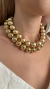 CL043 - COLAR ESFERA DOURADA FOSCA - ERK Acessórios- Brincos | Anéis | Colares | Acessórios da moda.