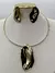 CL002 - CONJUNTO GARGANTILHA E BRINCO CLASS MARTELADO FOLHEADO - ERK Acessórios- Brincos | Anéis | Colares | Acessórios da moda.