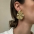 BR262D - PAR DE BRINCOS RIHANNA MARTELADO FOLHEADO A OURO 18K