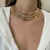 CL287D - GARGANTILHA ATHENA MARTELADA FOLHEADO A OURO 18K