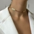 CL358 - CHOKER ESCAMA COM CRISTAIS COLORIDOS FOLHEADO A OURO