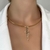 CL445 - COLAR RIGIDO PINGENTE JESUS FOLHEADO A OURO