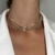 CL57 - CHOKER ESCAMA FOLHEADO A OURO