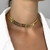 CL431 - CHOKER MAX ESCAMA FOLHEADO A OURO