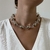 CL480 -COLAR DUO MIX CRISTAL E ESFERA PRATA