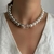 CL498 - COLAR DUO PÉROLAS COM PONTO PRATA