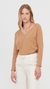 Sweater escote V Camel