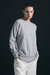 SWEATER CUELLO A LA BASE OVERSIZE GRIS MELANGE EN MERINO Y CASHMERE - comprar online