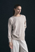 SWEATER CUELLO A LA BASE OVERSIZE ARENA MELANGE EN MERINO Y CASHMERE - comprar online