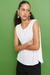 Top cuello a la base en crepe