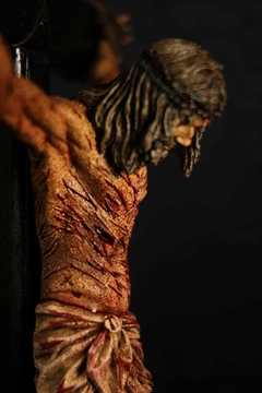 CRUCIFIXO 70 CM PAIXÃO DE CRISTO CHAGAS ULTRA REALISTAS PAREDE na internet