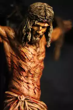 CRUCIFIXO 90 CM PAIXÃO DE CRISTO CHAGAS ULTRA REALISTAS PAREDE
